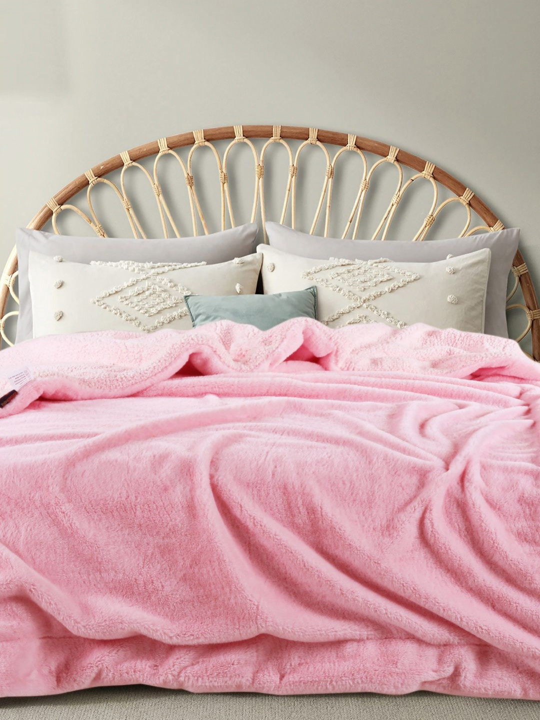 VAS COLLECTIONS Pink Heavy Winter Faux 500 GSM Single Bed Blanket