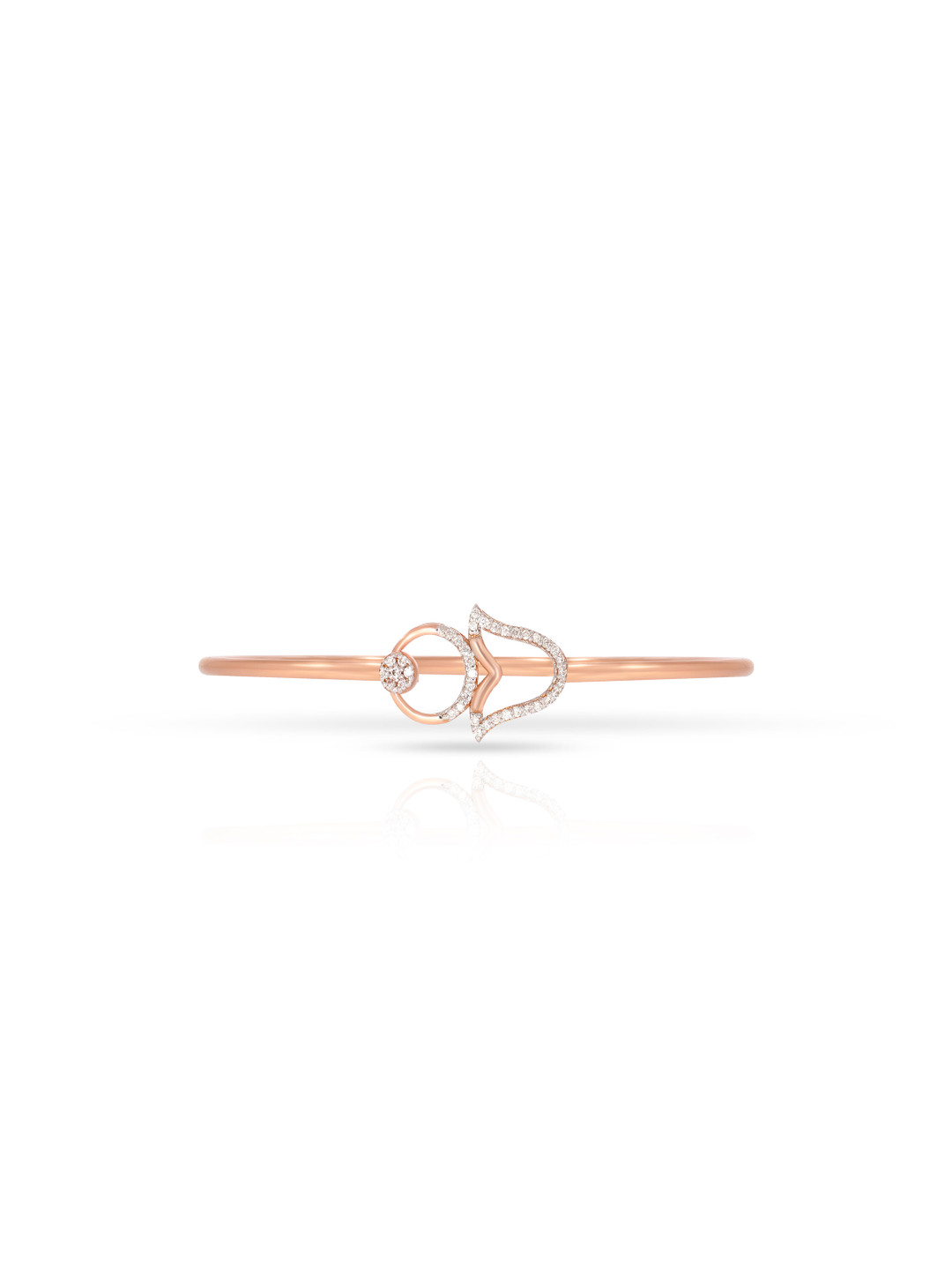 BHIMA 18K BIS Hallmark 750 Purity Rose Gold Floral Designed Diamond Bracelet