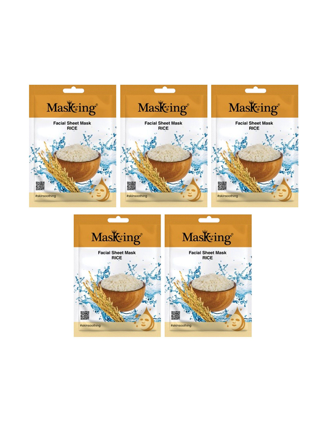MasKing Set Of 5 Rice Beauty Facial Sheet Mask For Brightening Skin