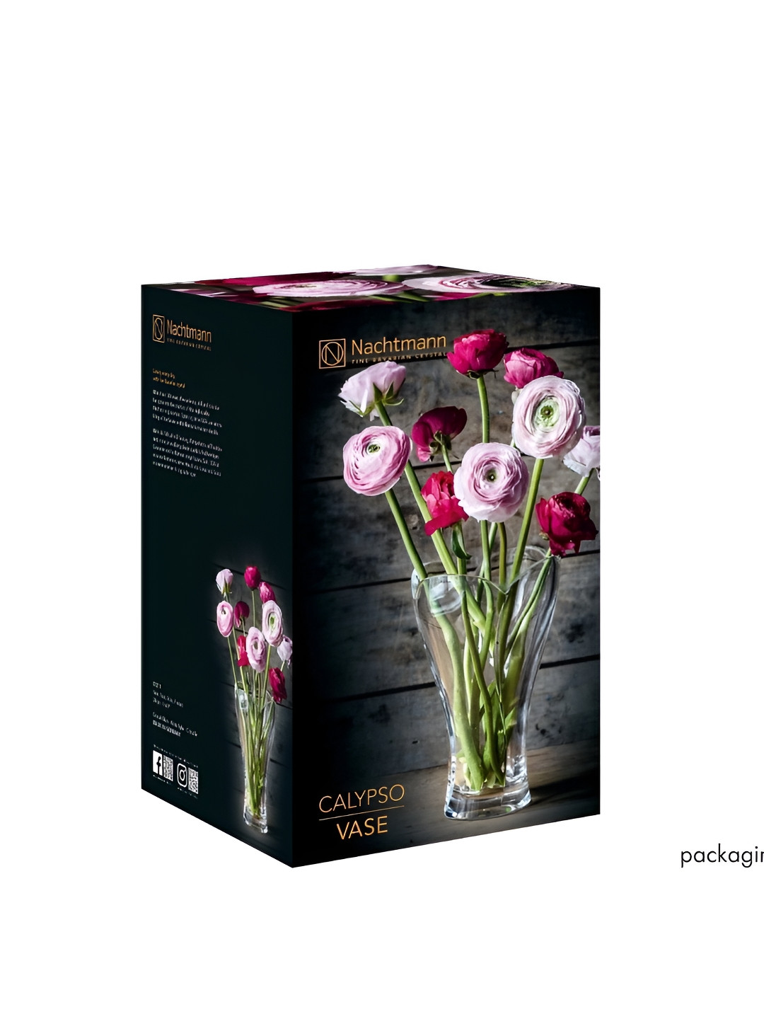 Nachtmann Calypso  Transparent Textured Glass Flower Vase