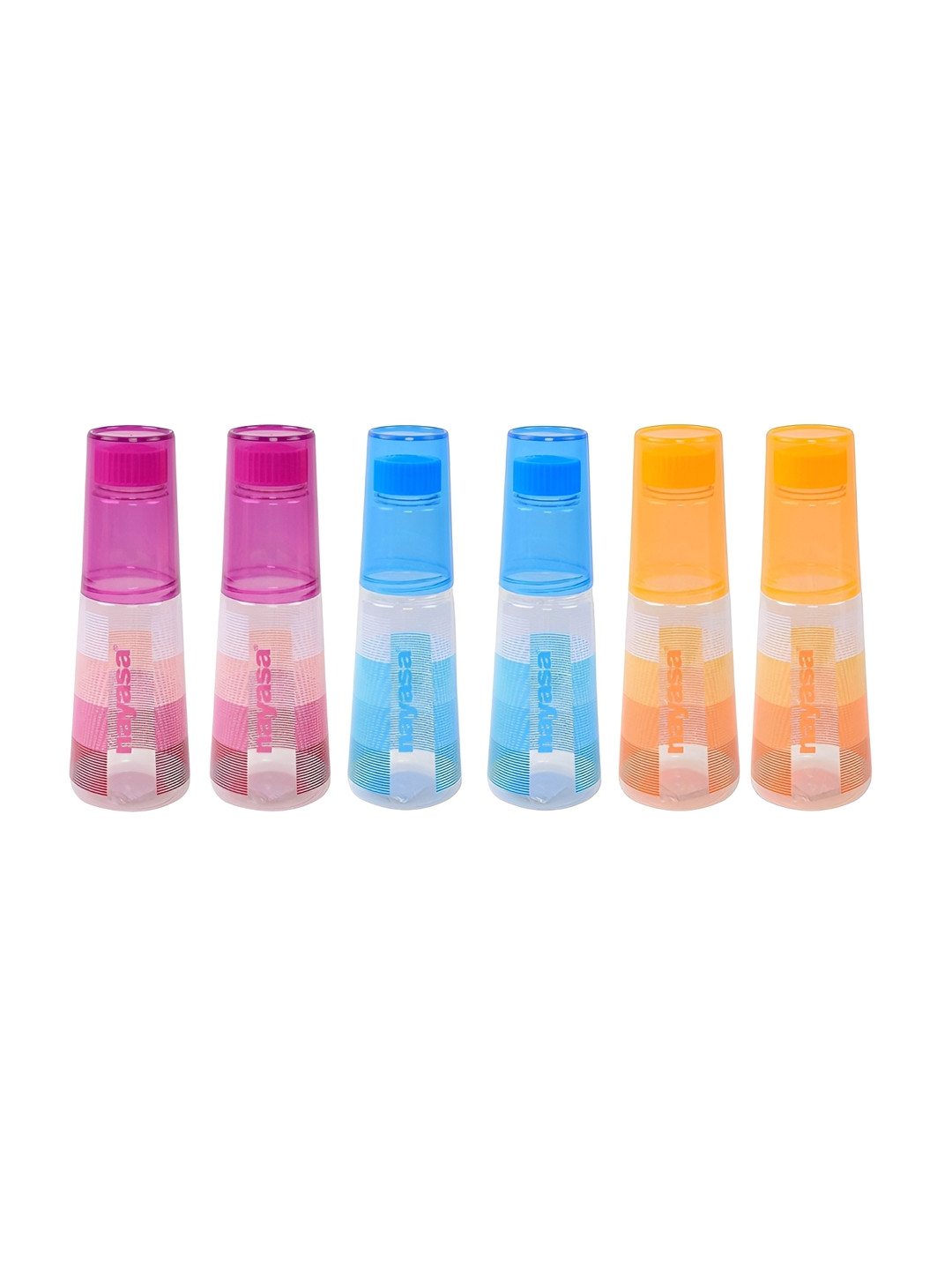 Nayasa Pink Solid Plastic BPA Free 6 Piece Water Bottle - 1L