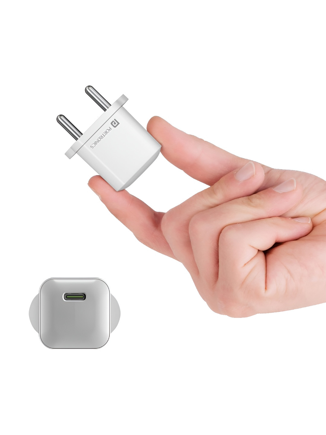 Portronics Adapto 20 Lite Smallest 20W GaN Wall Charger With Type C PD Fast Charging