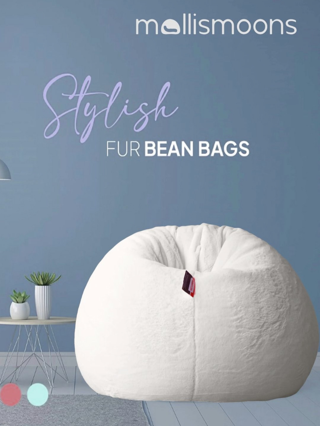 Mollismoons White Super Soft Bean Bag Cover