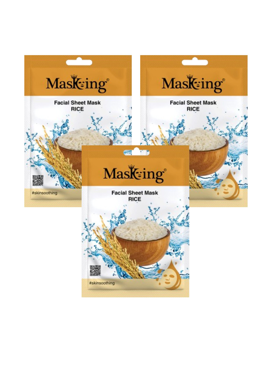 MasKing Set Of 3 Rice Beauty Facial Sheet Mask For Skin Hydration - 1-Pcs Each
