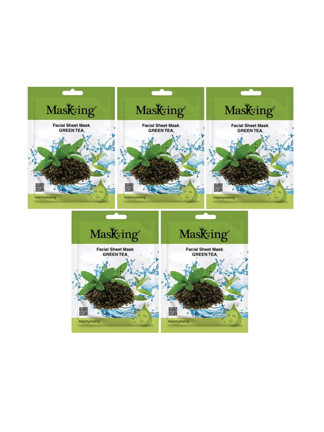 MasKing Set Of 5 Green Tea Facial Sheet Mask - 1Pc Each