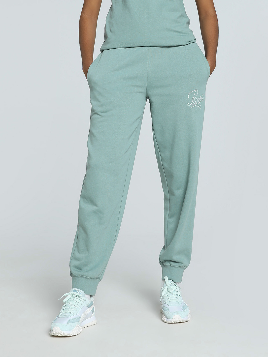 Puma Script Comfort Women Relaxed Fit Cotton Sweatpants