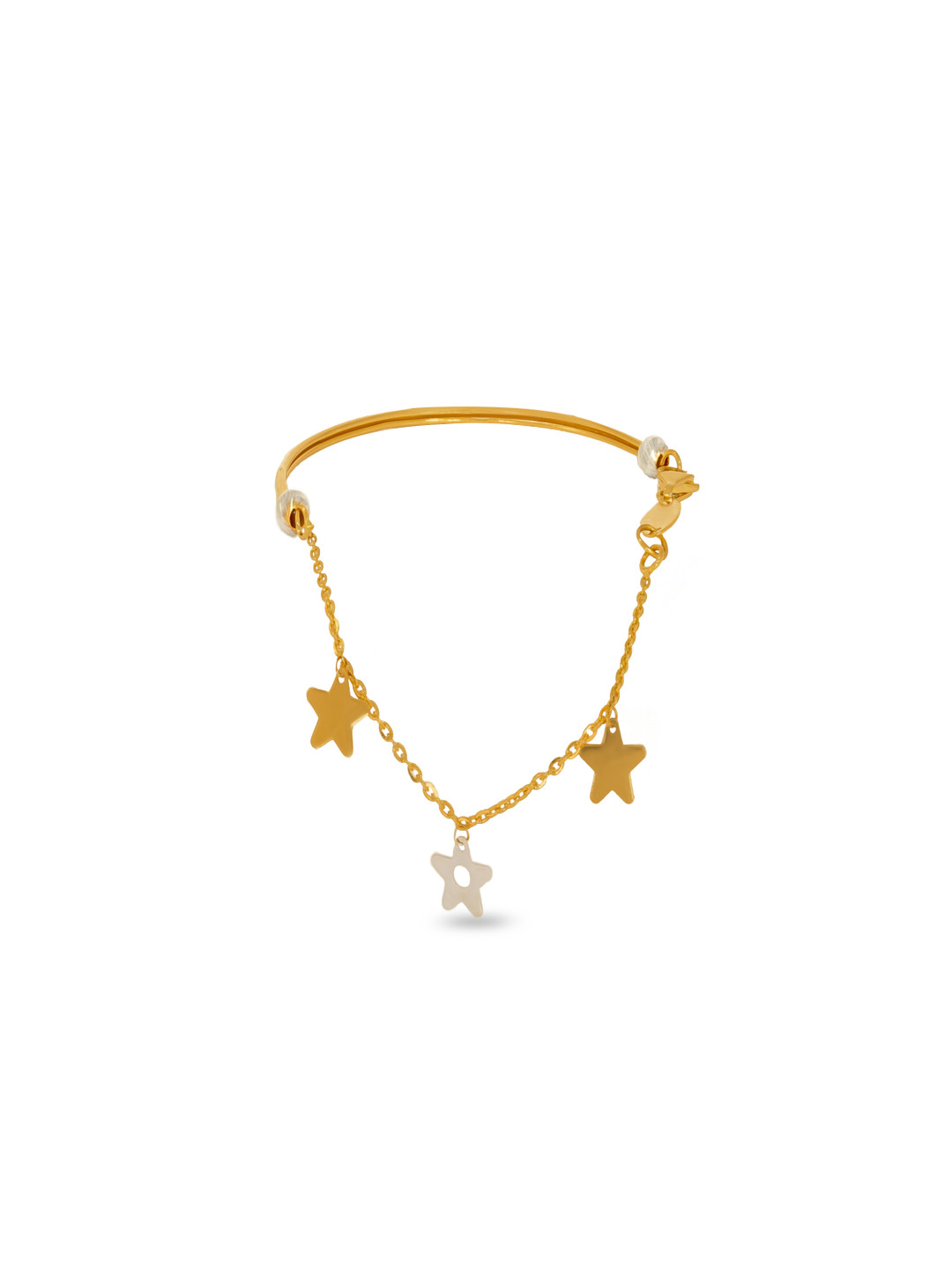 BHIMA 22K BIS Hallmark 916 Purity Yellow Gold Hanging Star Bracelet