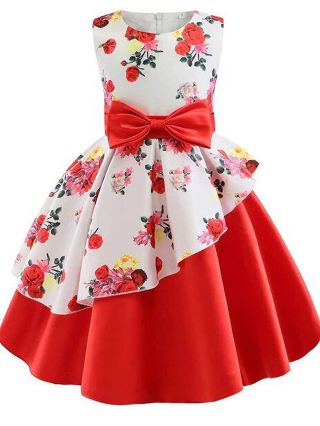 PURNKAMAAY TRENDZ Floral Print Satin Fit & Flare Dress