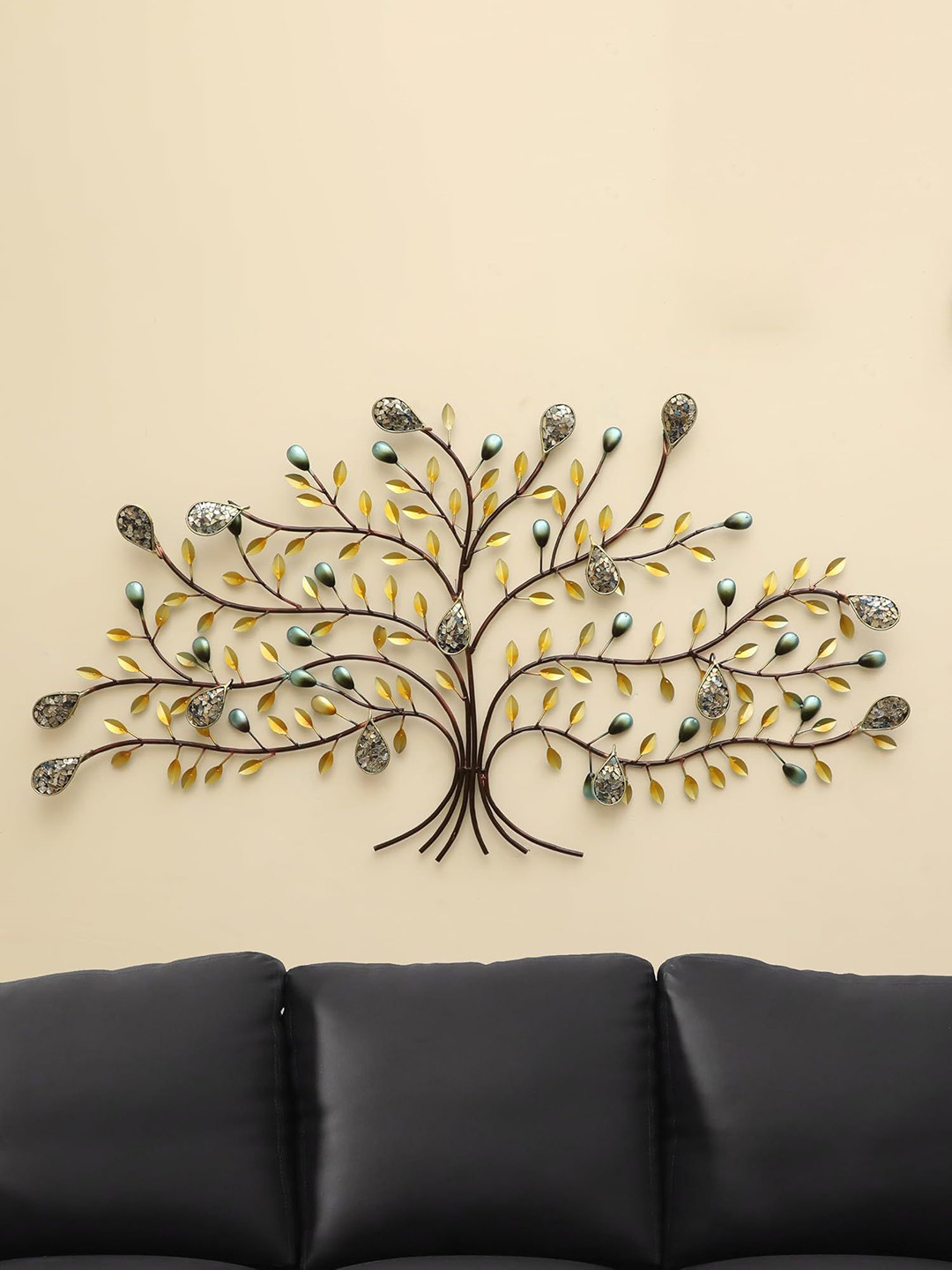 vedas Tree, W-Yashvi Metal Glossy Hanging Hall Wall Hangings-2.5In