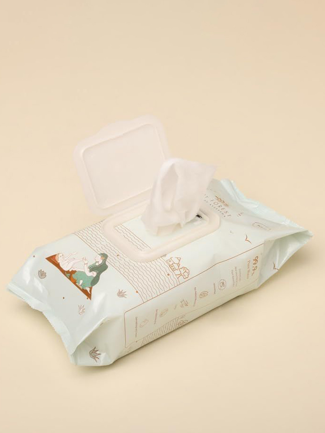 Baby Forest Set Of 10 Neer 99.9% Water Baby Wipes - 72 Wipes Each