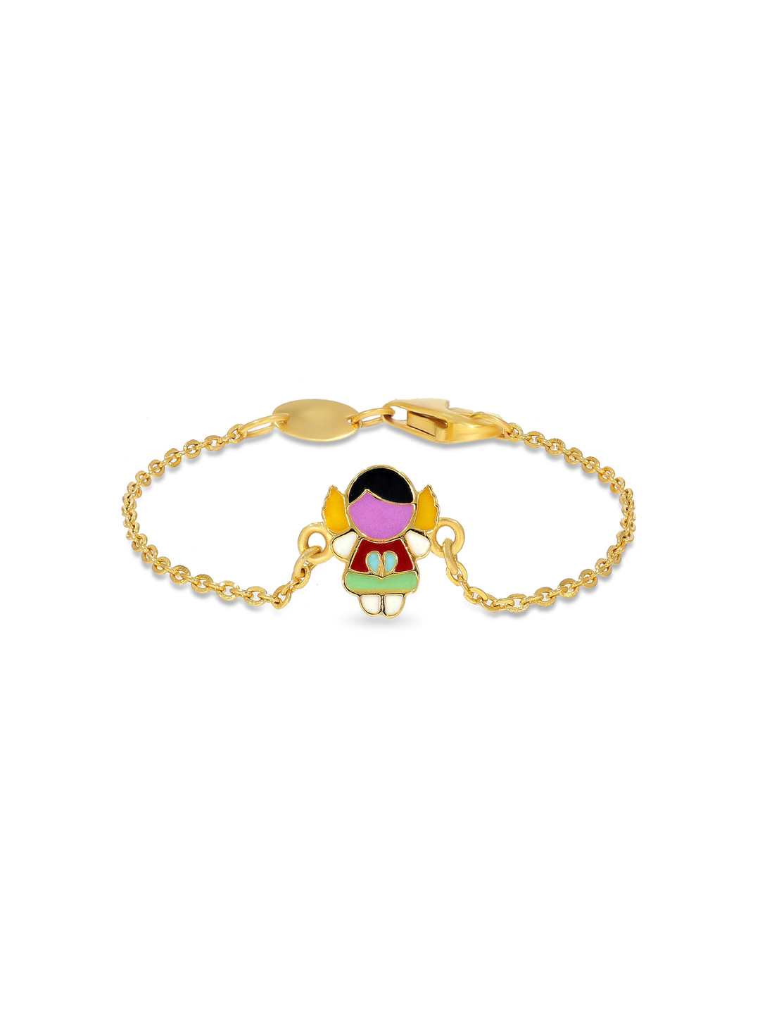 BHIMA 22K BIS Hallmark 916 Purity Yellow Gold Enamel Kids Bracelet