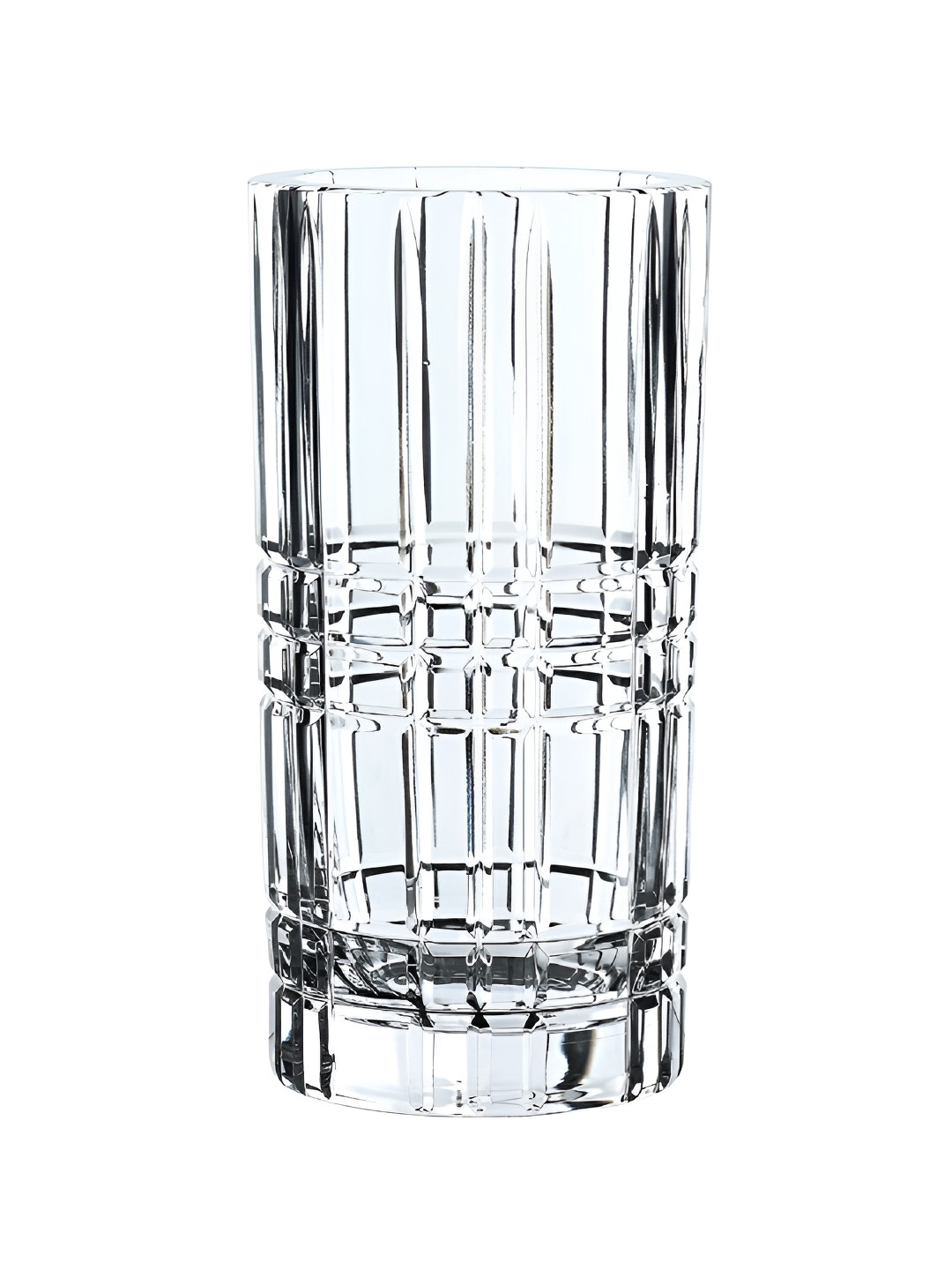 Nachtmann Square Crystal Transparent Textured Glass Flower Vase