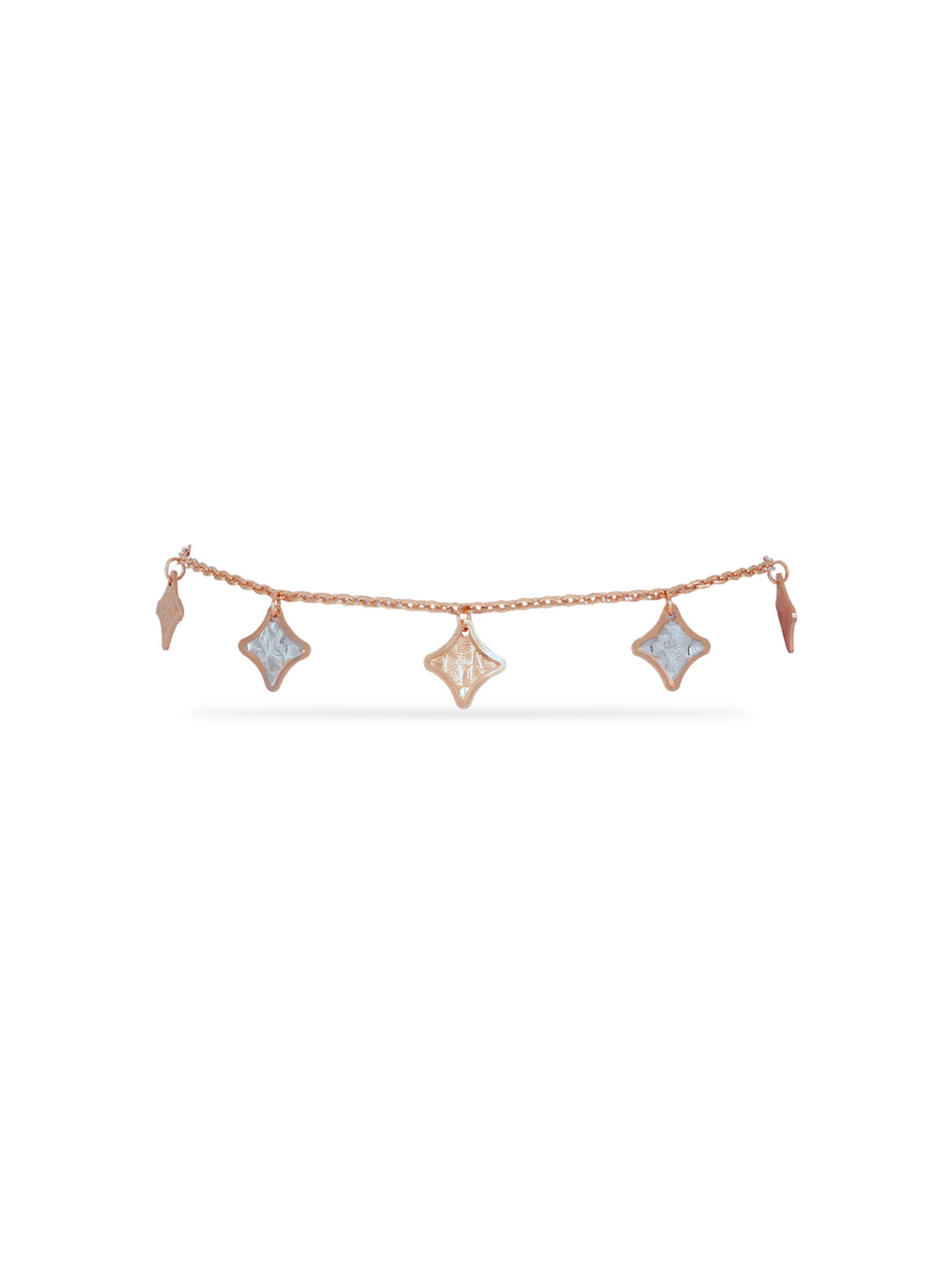 BHIMA 18K BIS Hallmark 750 Purity Rose Gold Kite Charms Bracelet