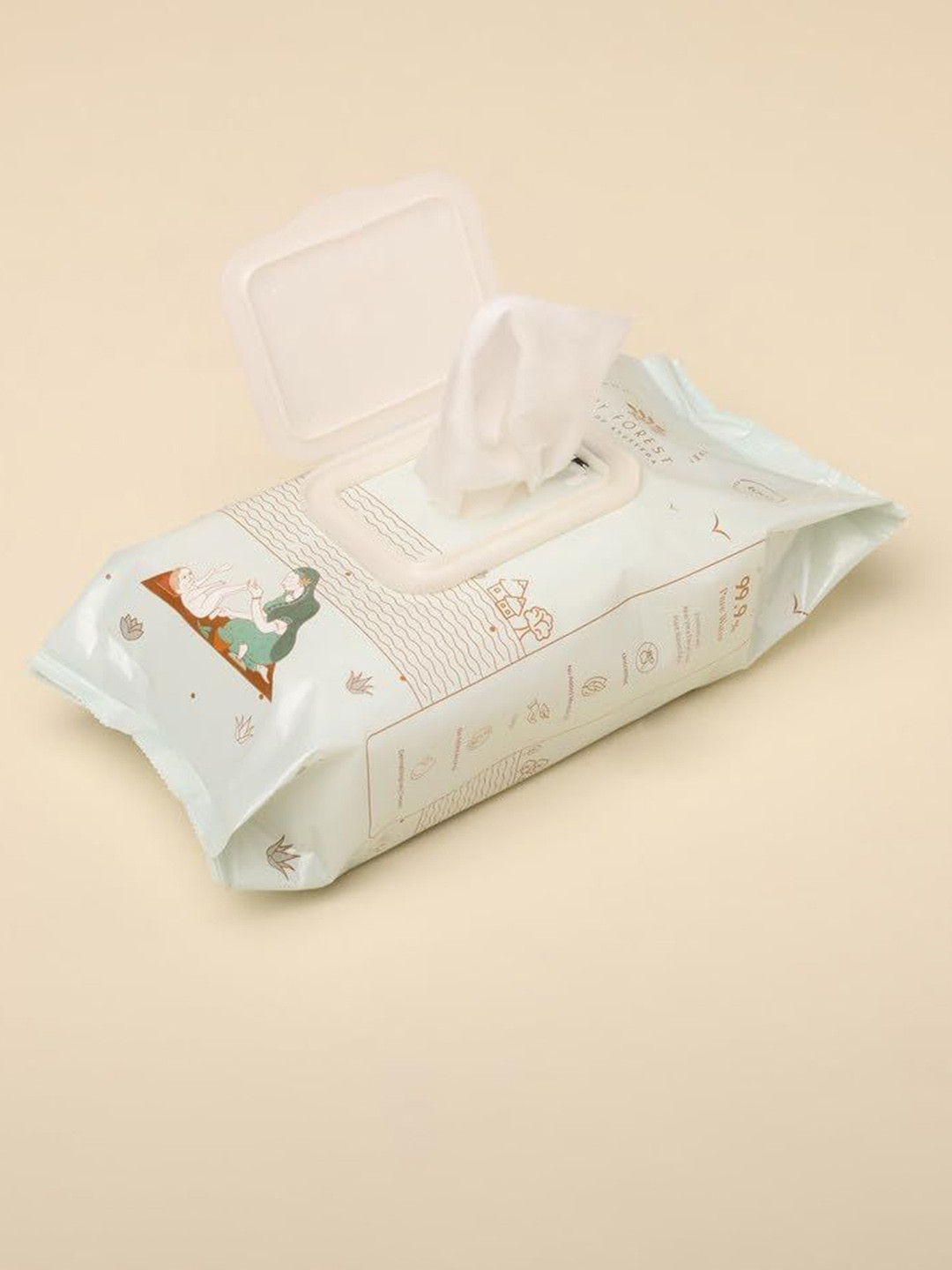 Baby Forest Set Of 8 Neer 99.9% Water Baby Wipes - 72 Wipes Each