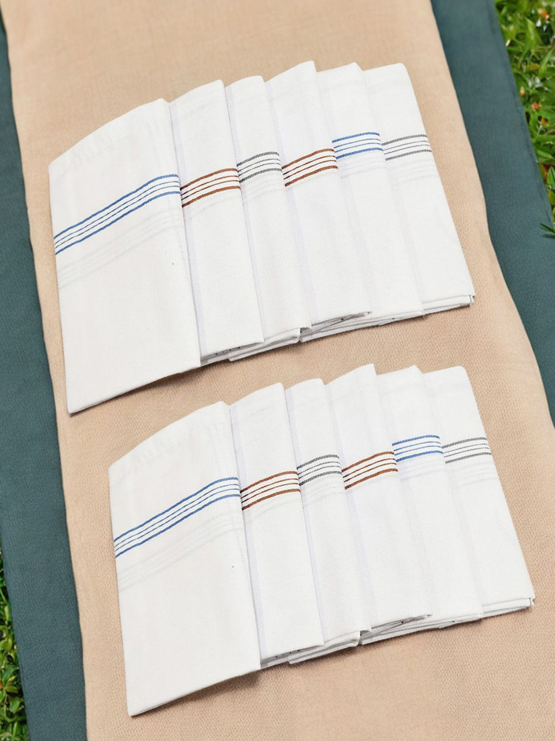 StyFun Men Premium Pack Of 12 Pure Cotton Handkerchiefs