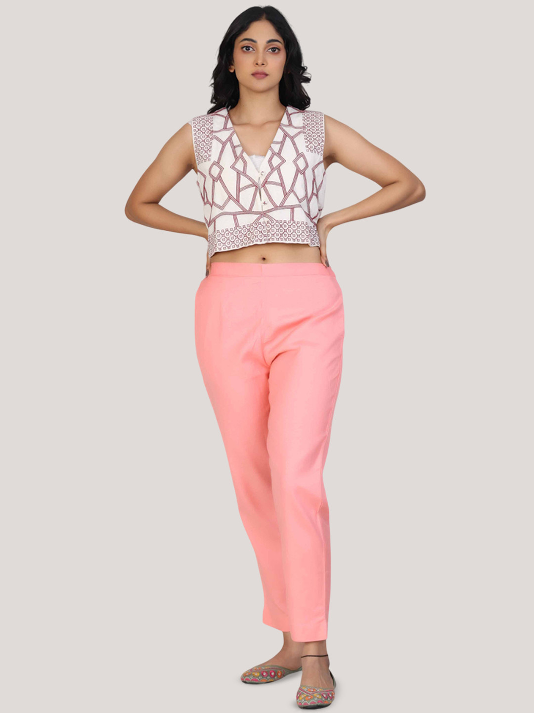 Hassu's Women Original Mid-Rise Regular Fit Cotton Cigarette Trouser