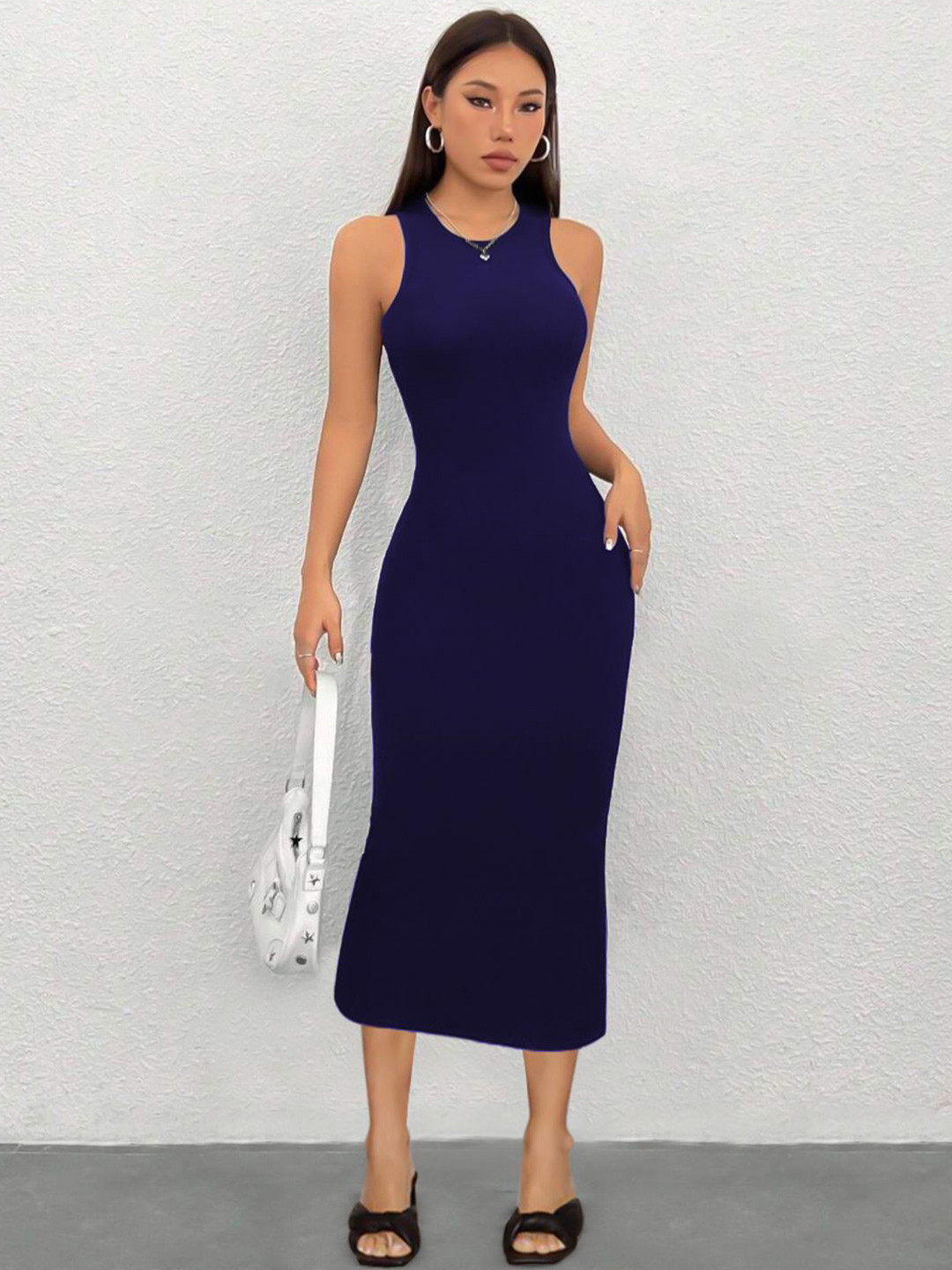 KERI PERRY Straight Fit Sleeveless Partywear Bodycon Misi Dress