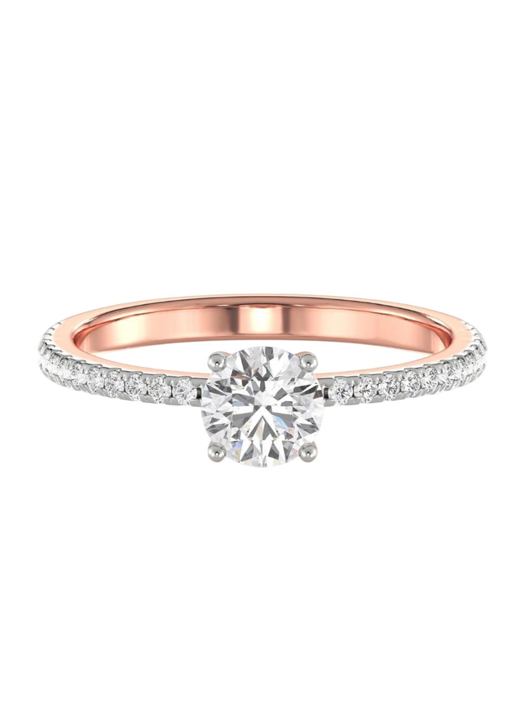 Emori Women Classic Solitaire 14 Kt Rose Gold 0.58 carat Diamond Ring 1.39gm