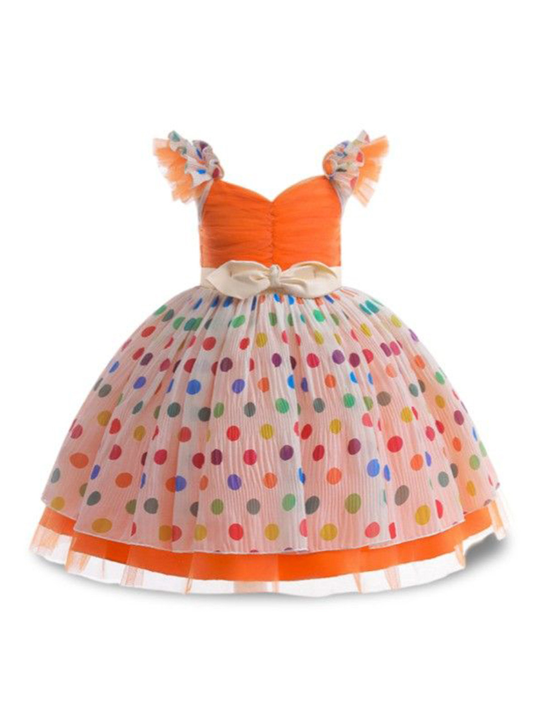 BAESD Polka Dots Printed Halter Neck Formal Fit & Flare Dress