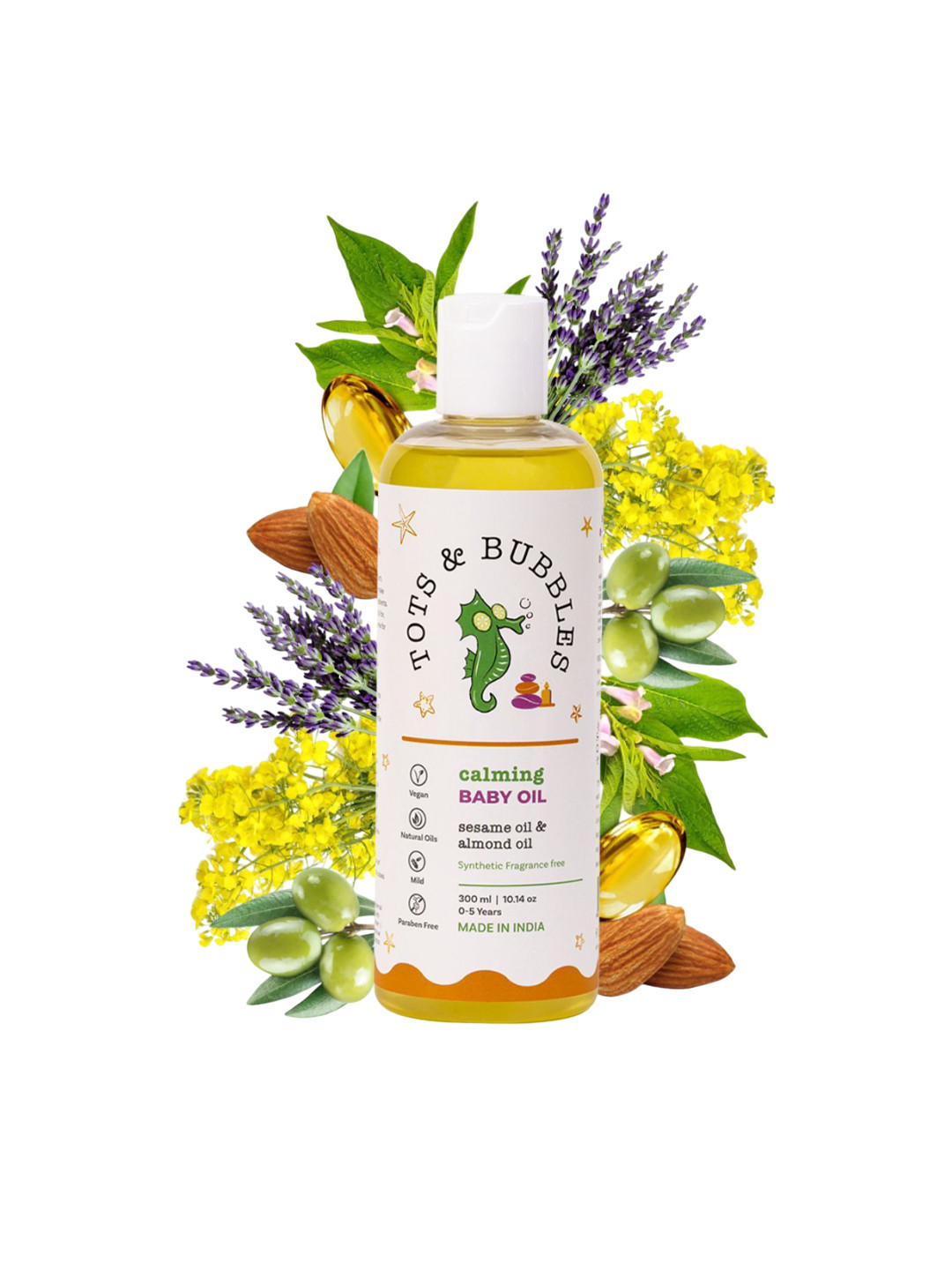 Tots & Bubbles Calming Baby Oil With Olive Oil - 300 ml