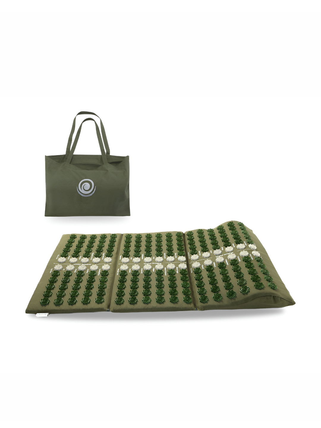 Core Asana Green and Beige Self Design Cotton Rectangular AcuTech Yoga Mat