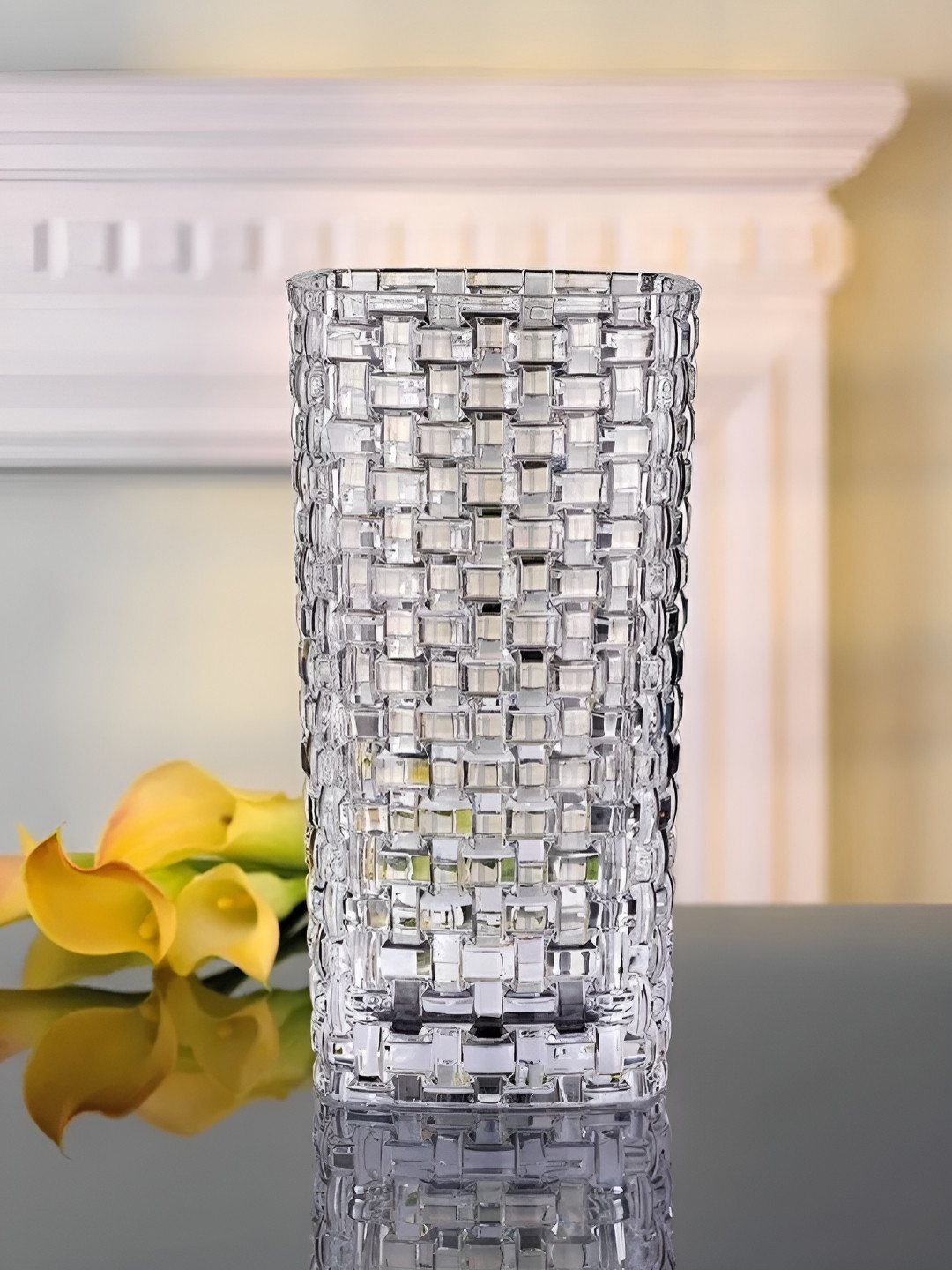 Nachtmann Bossanova Crystal Transparent Textured Glass Flower Vase