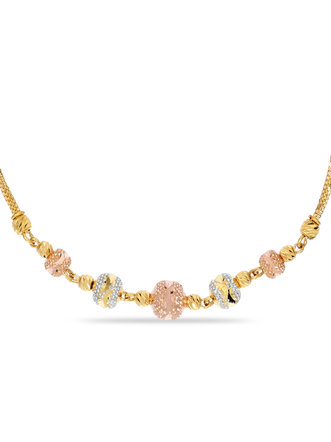 BHIMA 22K BIS Hallmark 916 Purity Yellow Gold Rhodium Fancy Ball Bracelet