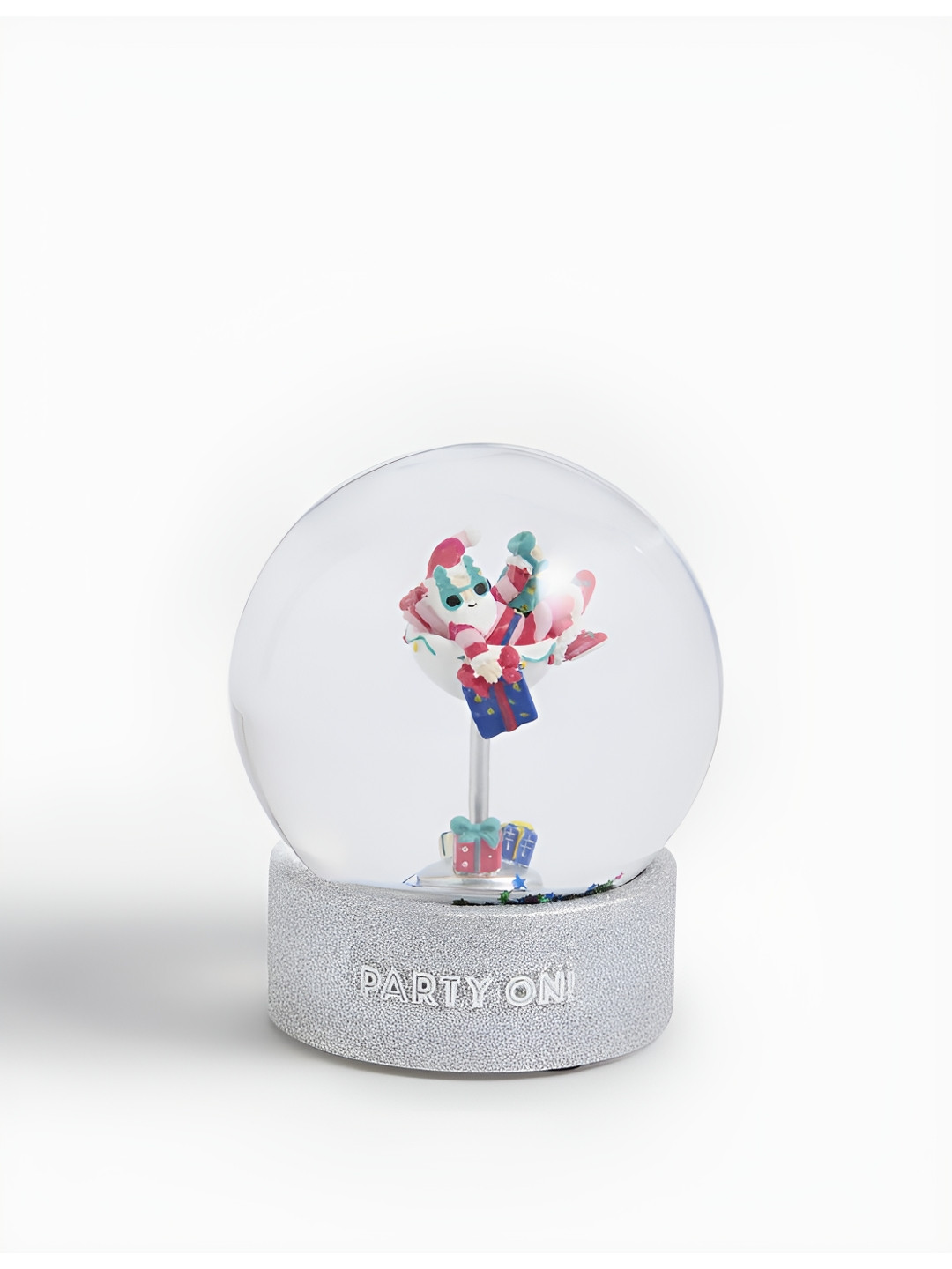 Marks & Spencer Silver-Toned & Blue Santa Snow Globe