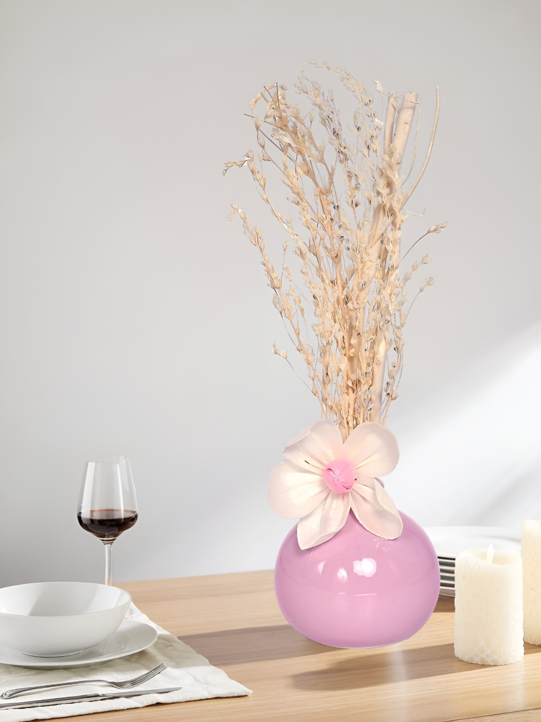 Cortina Pink Ceramic Decorative Aesthetic Flower Vase