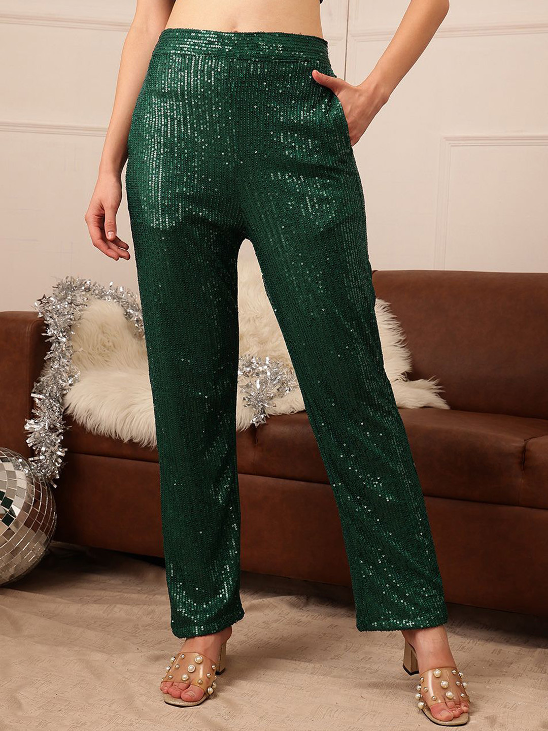 CORSICA Women Embellished Non Iron Trousers