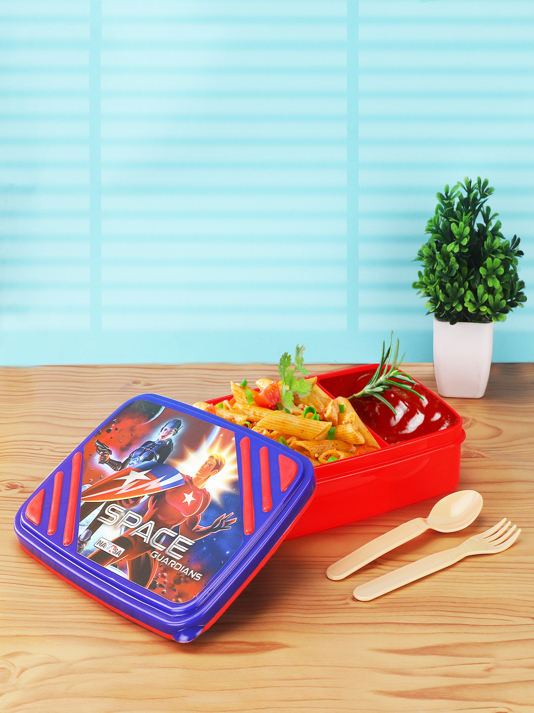 Nayasa Spill Guard No. 4 Airtight Leakproof 3PC Lunch Box With Spoon & Fork