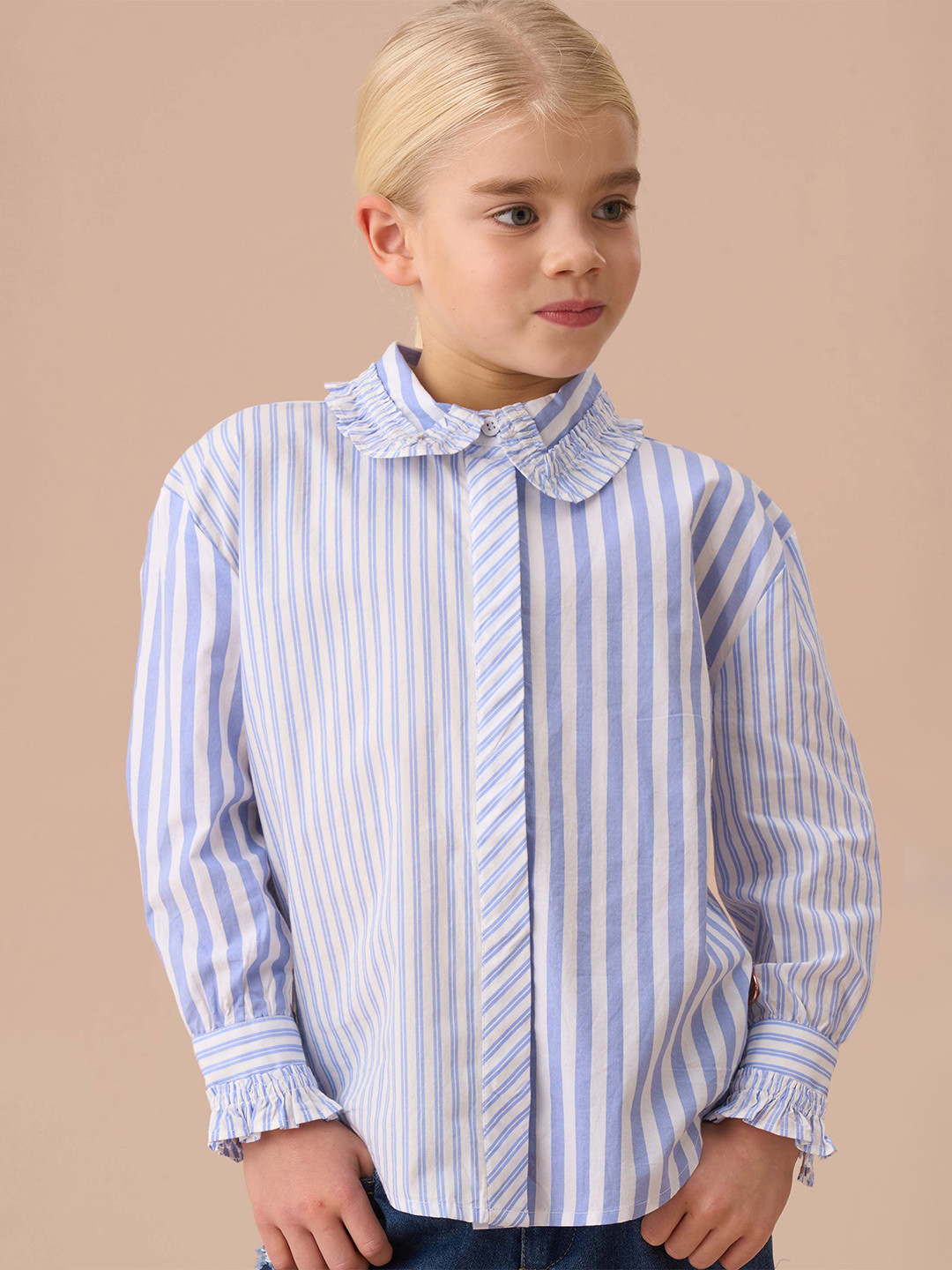 Angel & Rocket Girls Full Sleeve Regular Fit Adele Mix Stripe Shirt