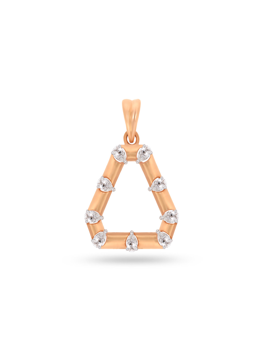 BHIMA 18K BIS Hallmark 750 Purity  Triangle Cut Diamond Pendant