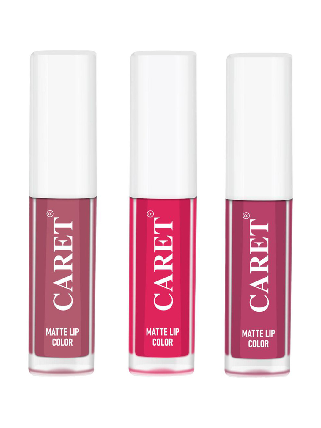 CARET ORGANIC Set Of 5 Super-Pigmented Matte Lipsticks - 2 ml Each - 2-4-8