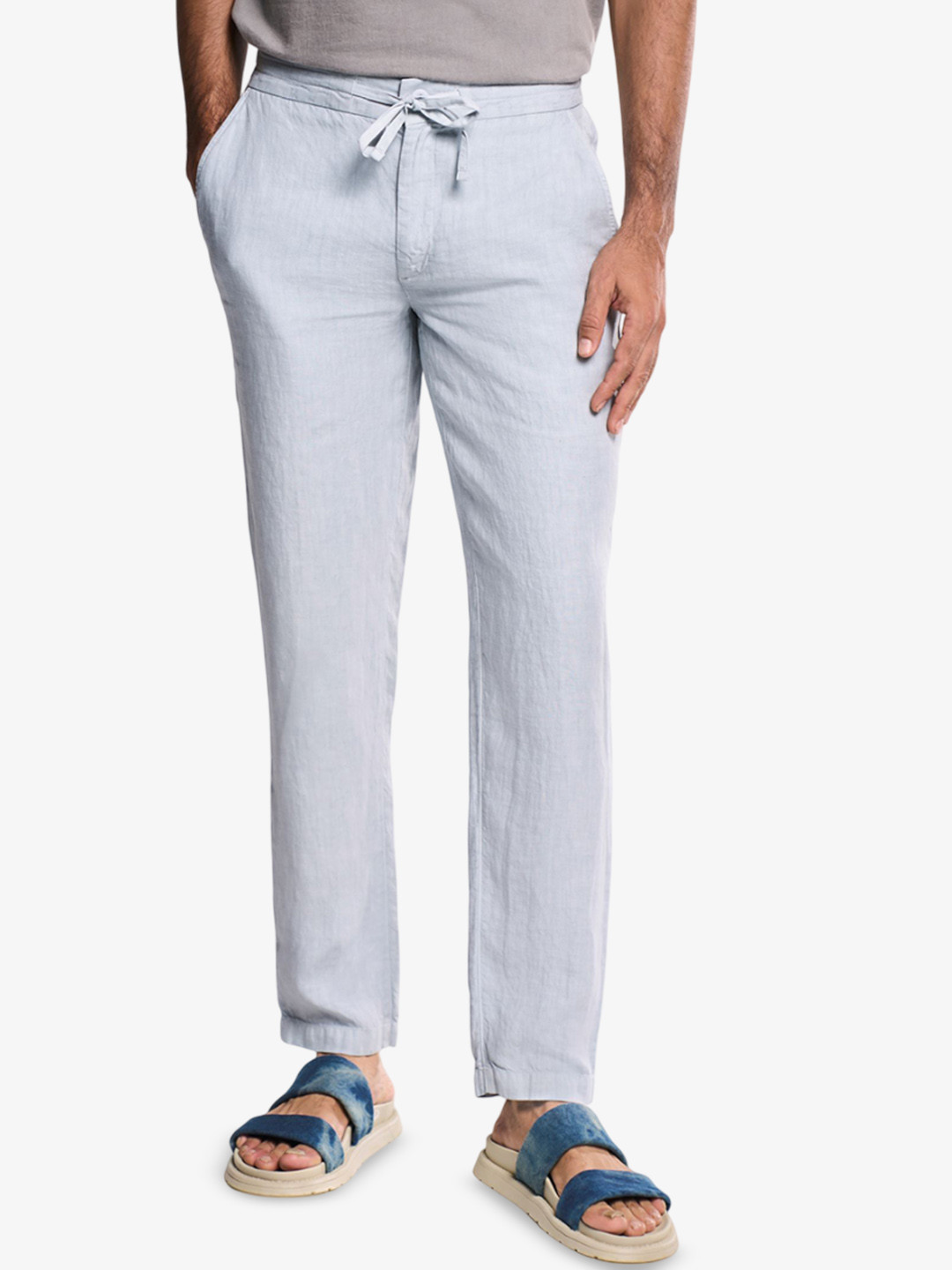 Terra Luna Men Pure Cotton Tailored Slim Fit Regular Trousers