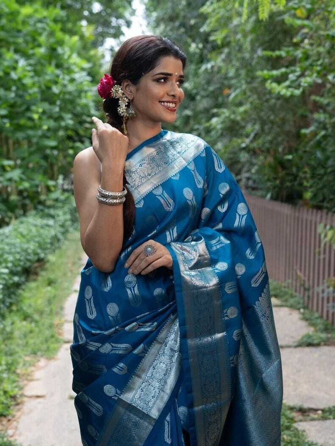 bansari textiles Woven Design Zari Pure Silk Tussar Saree