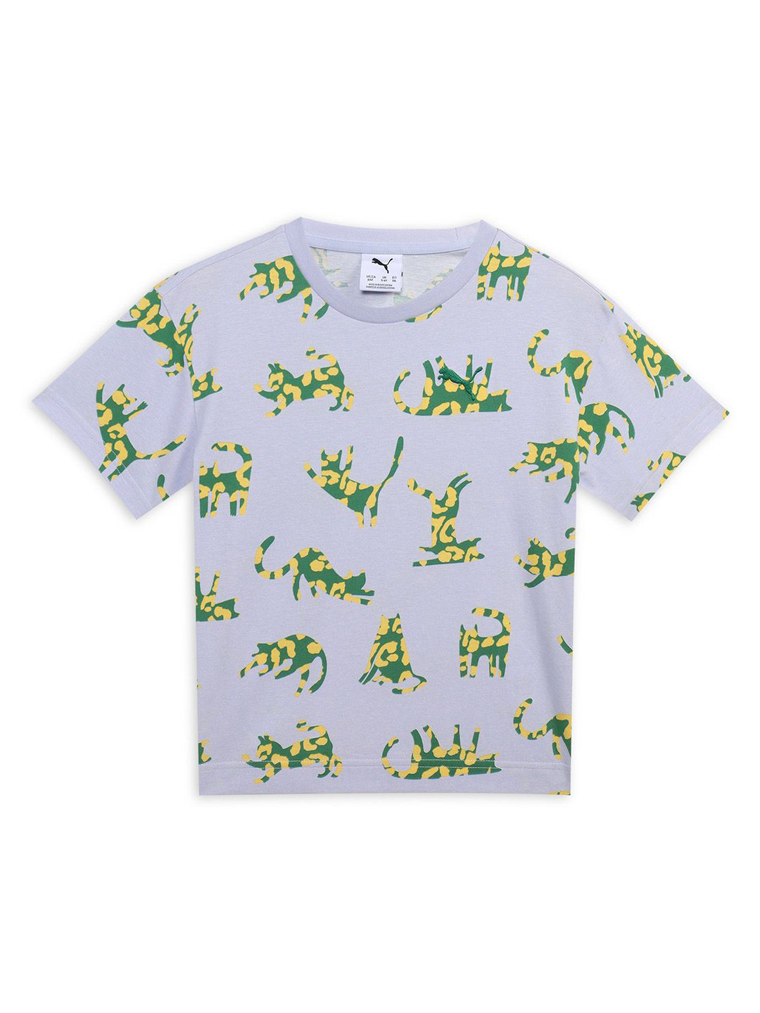 Puma Cats Club Kids Printed Pure Cotton Relaxed Fit Short Sleeve T-Shirt