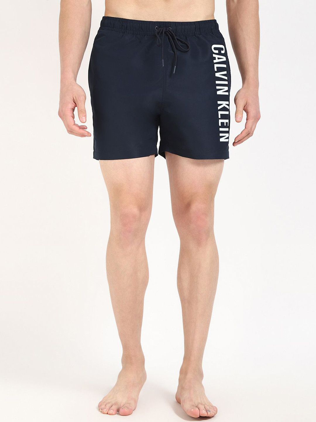 Calvin Klein Men Typography Printed Low-Rise Swim Shorts