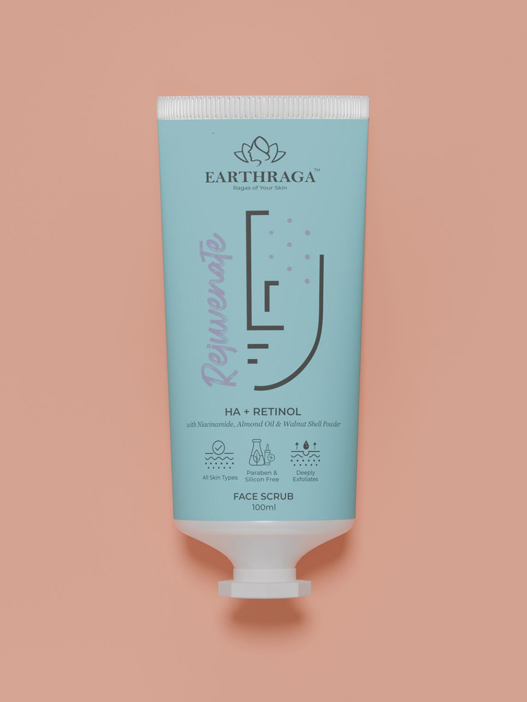 Earthraga HA + Retinol Face Scrub- 100 ml