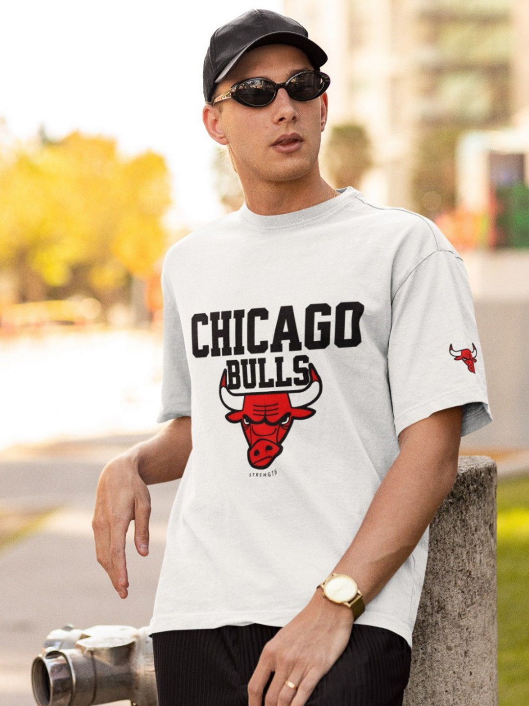 Edyssa Men Typography Printed Round Neck Cotton Oversized T-shirt