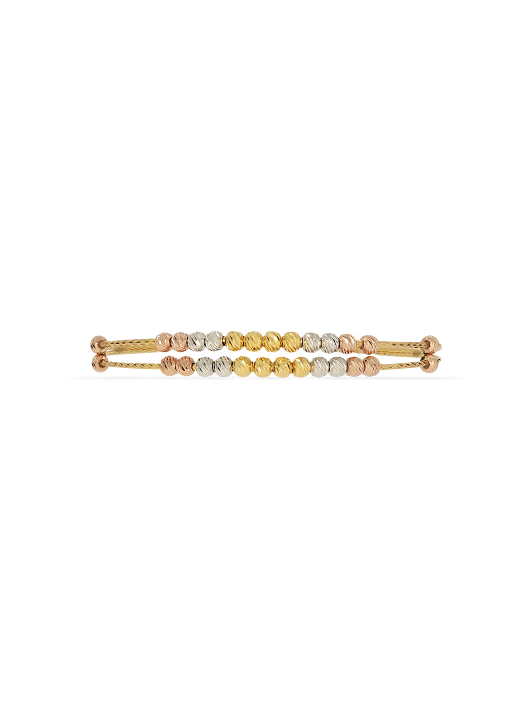BHIMA 22K BIS Hallmark 916 Purity Yellow Gold Rhodium Ball Hooked Bangle
