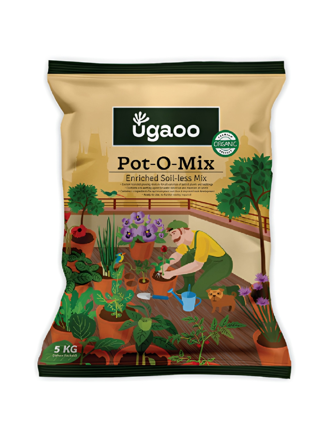 UGAOO Brown Organic Potting Garden Soil Mix - 5 Kg