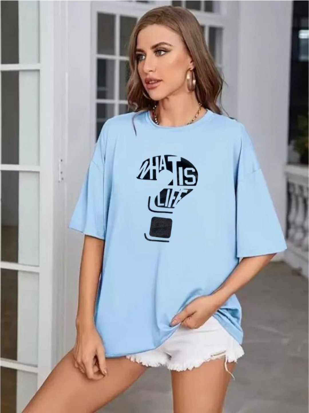 SALUJA FABRICS Women Printed Raw Edge T-shirt