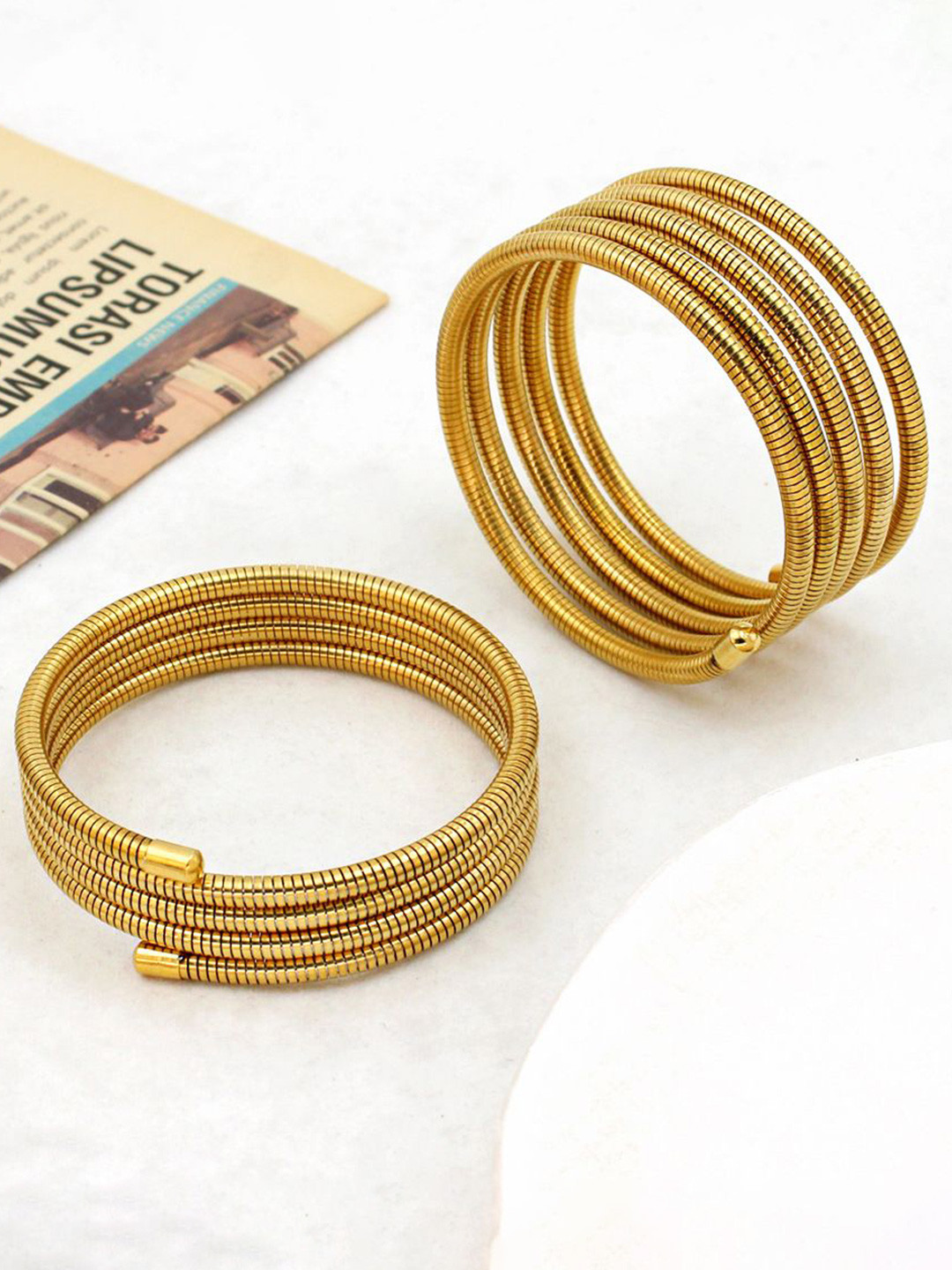 KAORI BY SHREYA AGARWAL Gold-Plated Stainless Steel Multistrand Layered Bracelet