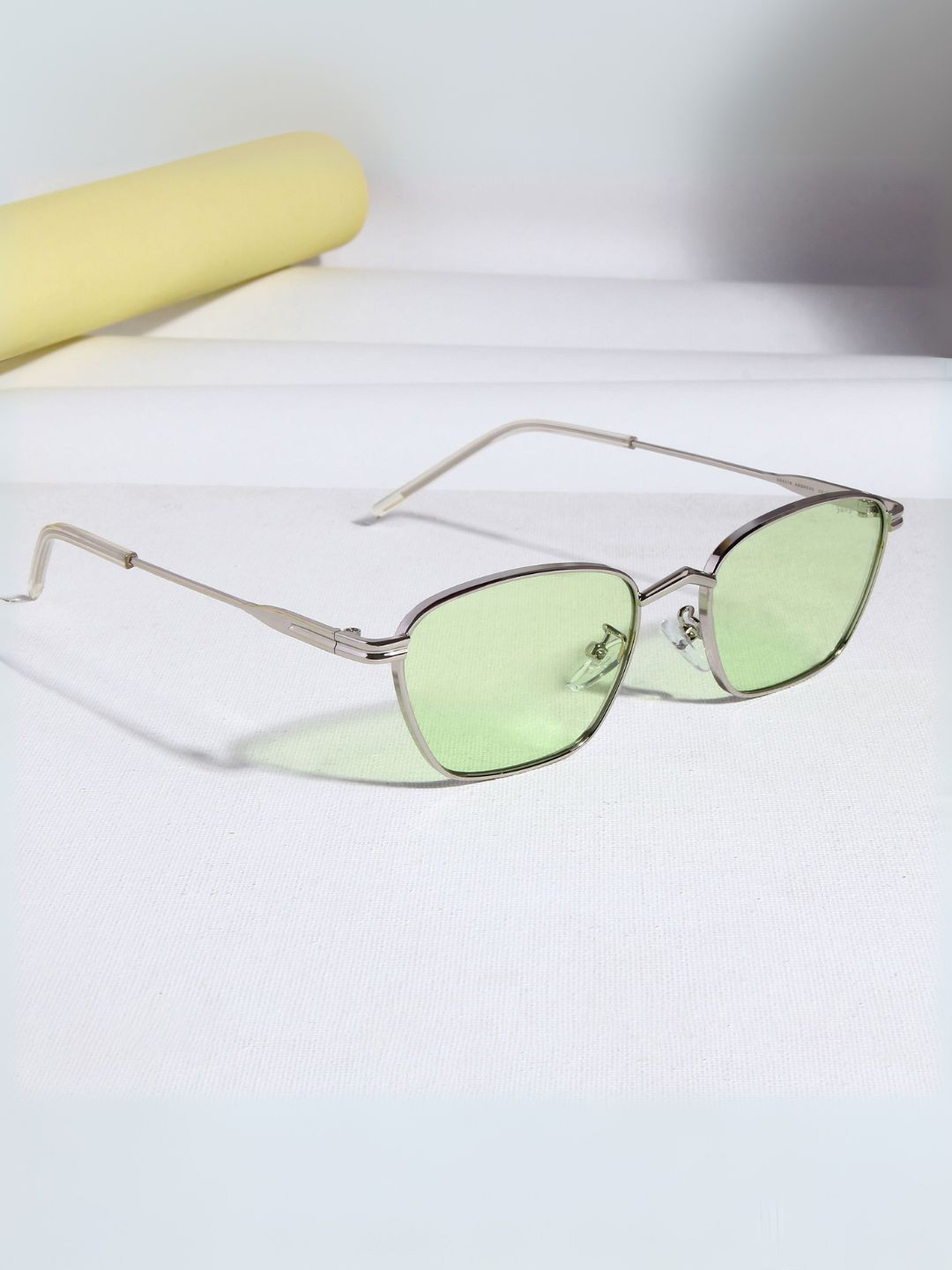 SUNGLASSIC Unisex Rectangle Sunglasses with UV Protected Lens Andreas-Silver-Parrot