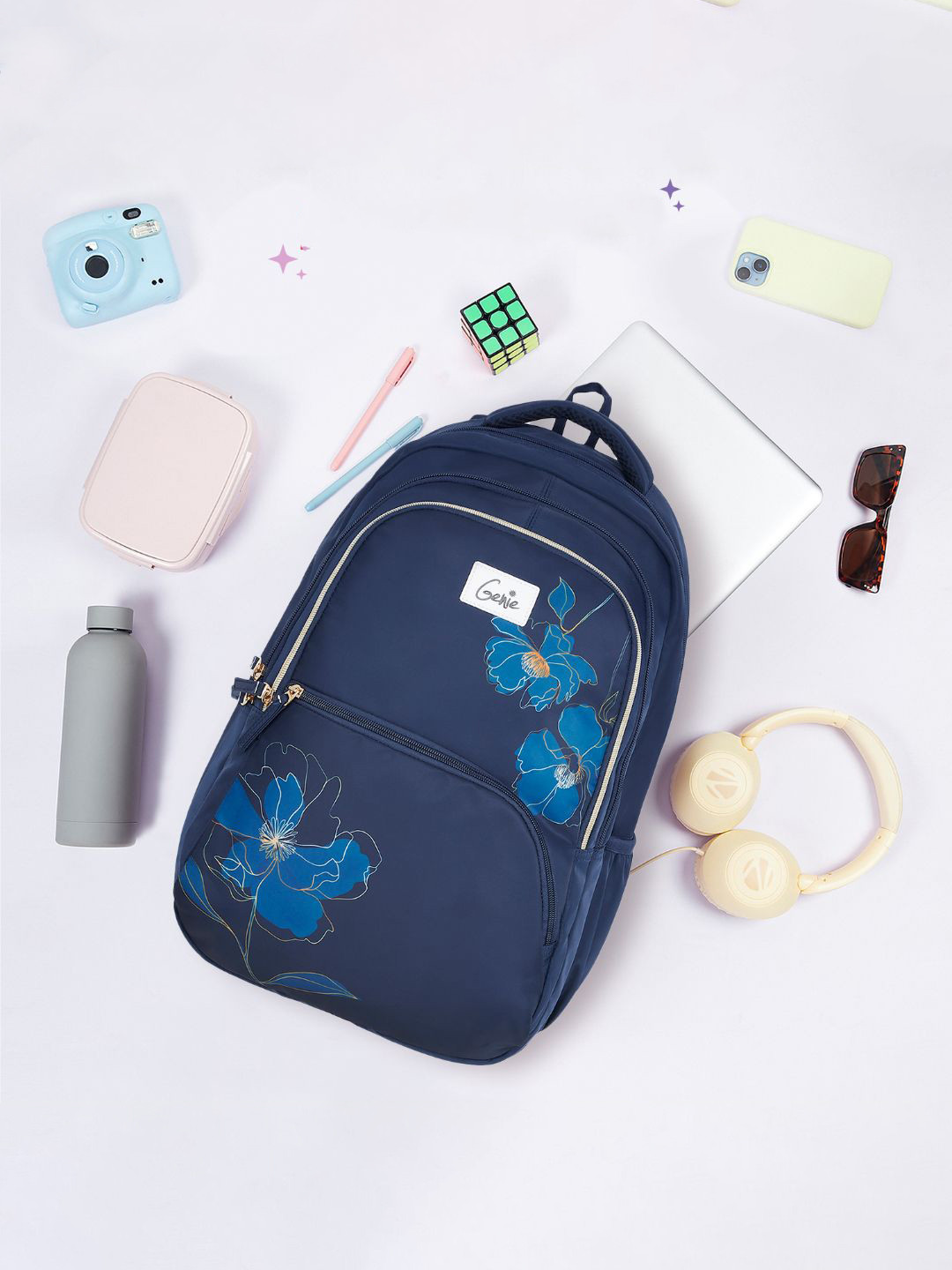 Genie Girls Gleam Graphic Printed Backpack with Rain Cover