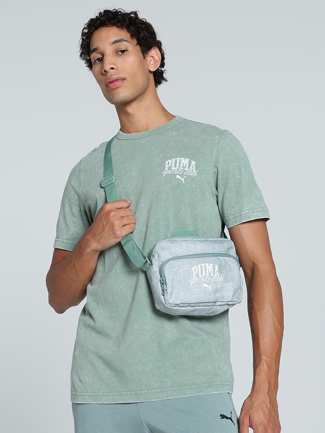 Puma Men Class Washed Brand Logo Printed Short Sleeve T-Shirt