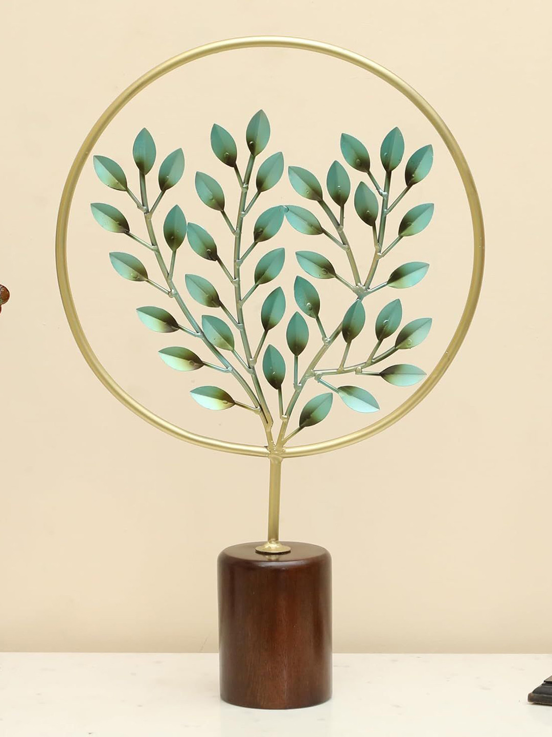 vedas F-Bryan Tree Gold Metal Metallic Living Room Medium Showpiece - 22 Inches