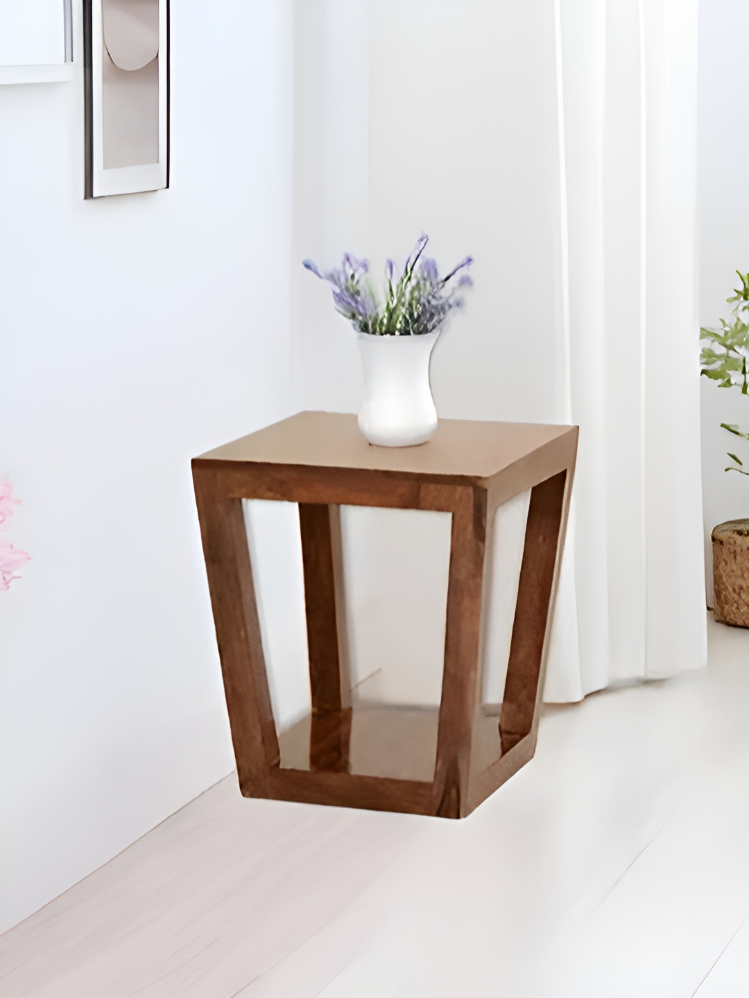 Royaloak Brown Wooden Square Darcy Bedside Table