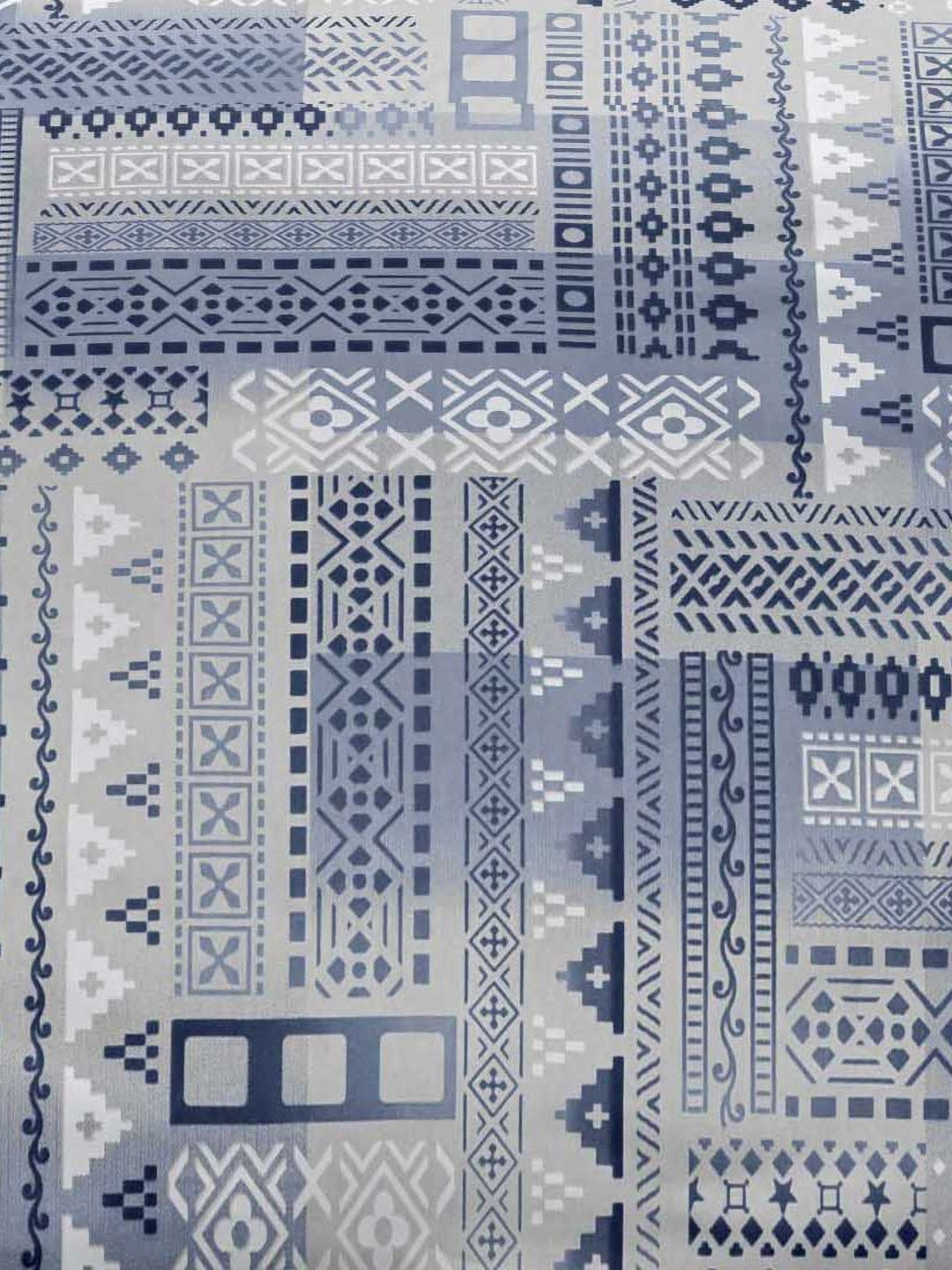 Ariana Breeze Blue Geometric Cotton 210 TC King Fine Bedsheet with 2 Pillow Covers-270 x 225 cm